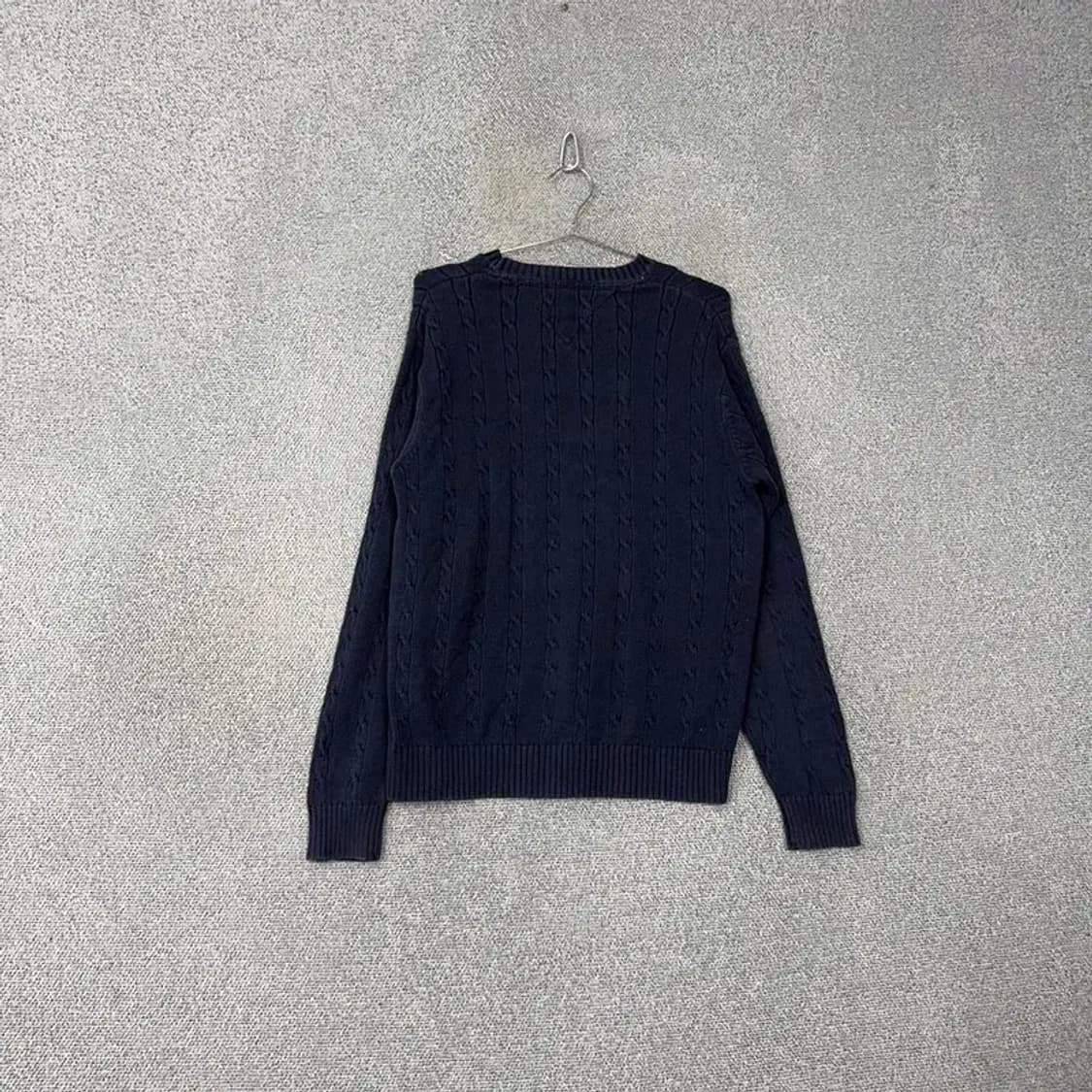 타미힐피거 금장자수 네이비 케이블 꽈배기 니트 S 상품이미지2