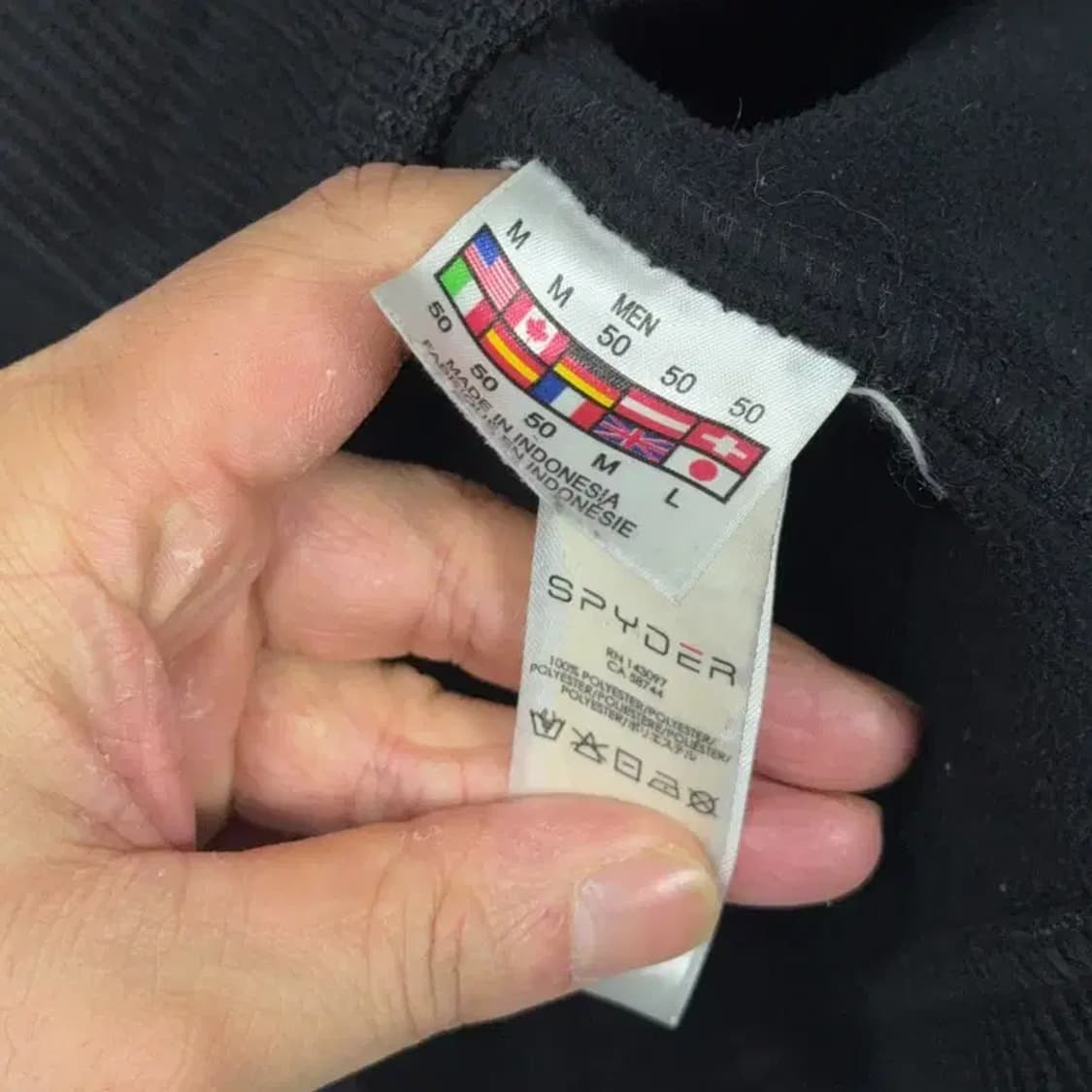 스파이더 레드 로고 블랙 집업 M 상품이미지4