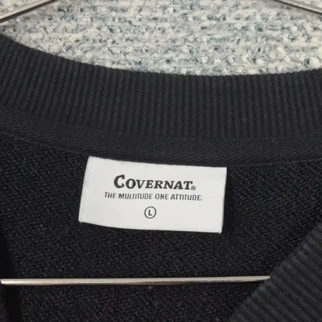 커버낫 로고 블랙 맨투맨 L 상품이미지3