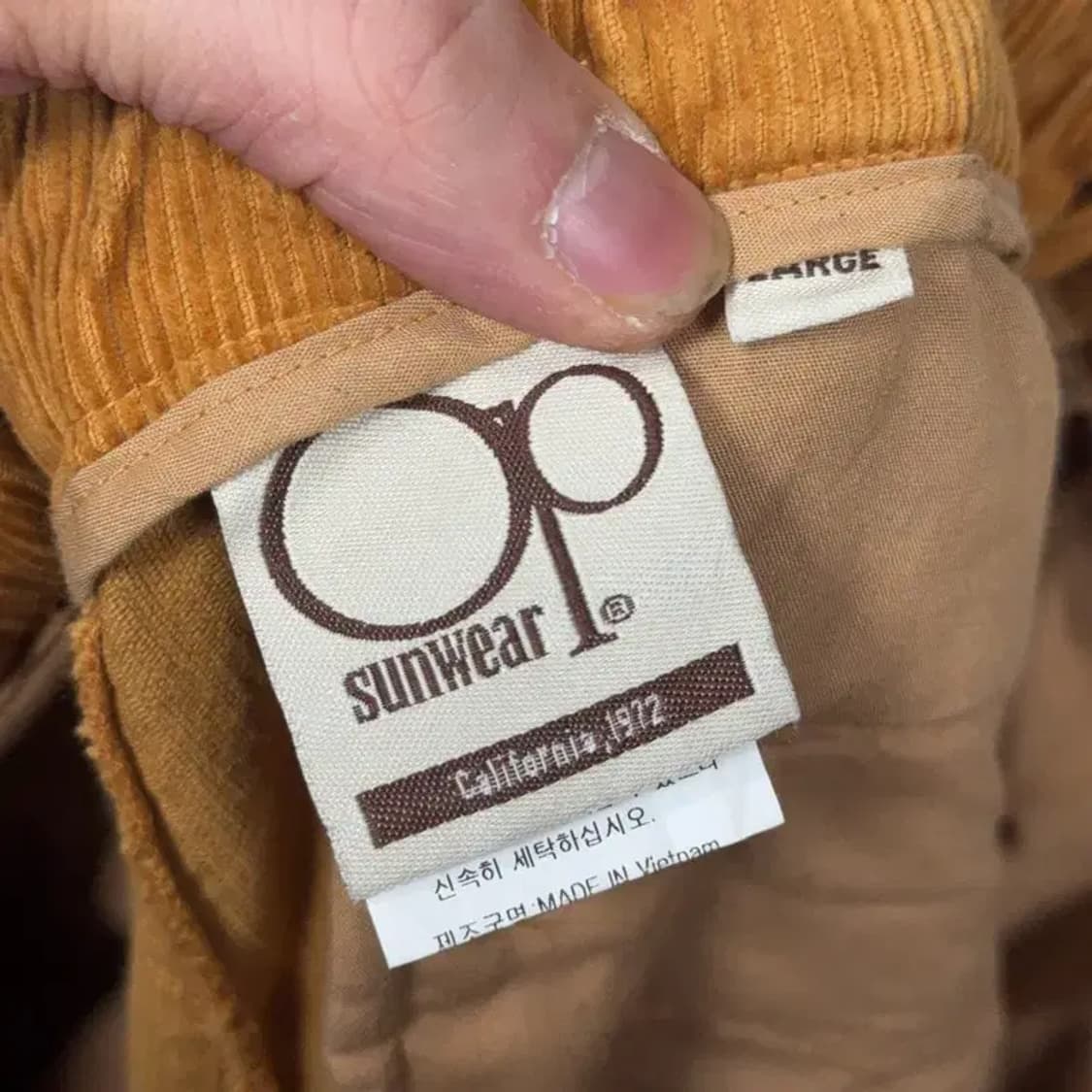 오션퍼시픽 벨티드 카멜 코듀로이 팬츠 L 상품이미지6