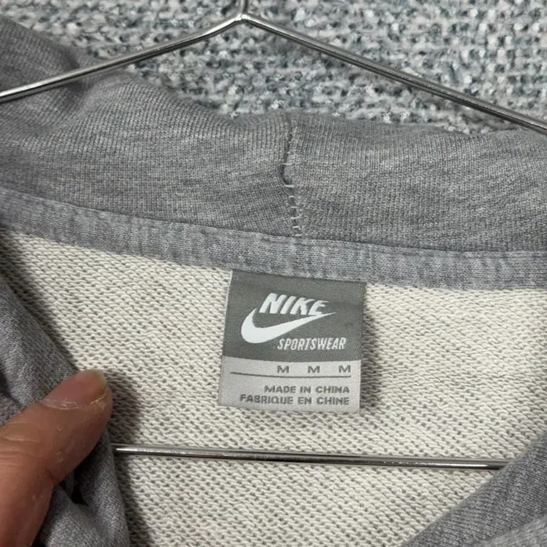 나이키 라이트 그레이 로고 스우시 후드집업 M 상품이미지3
