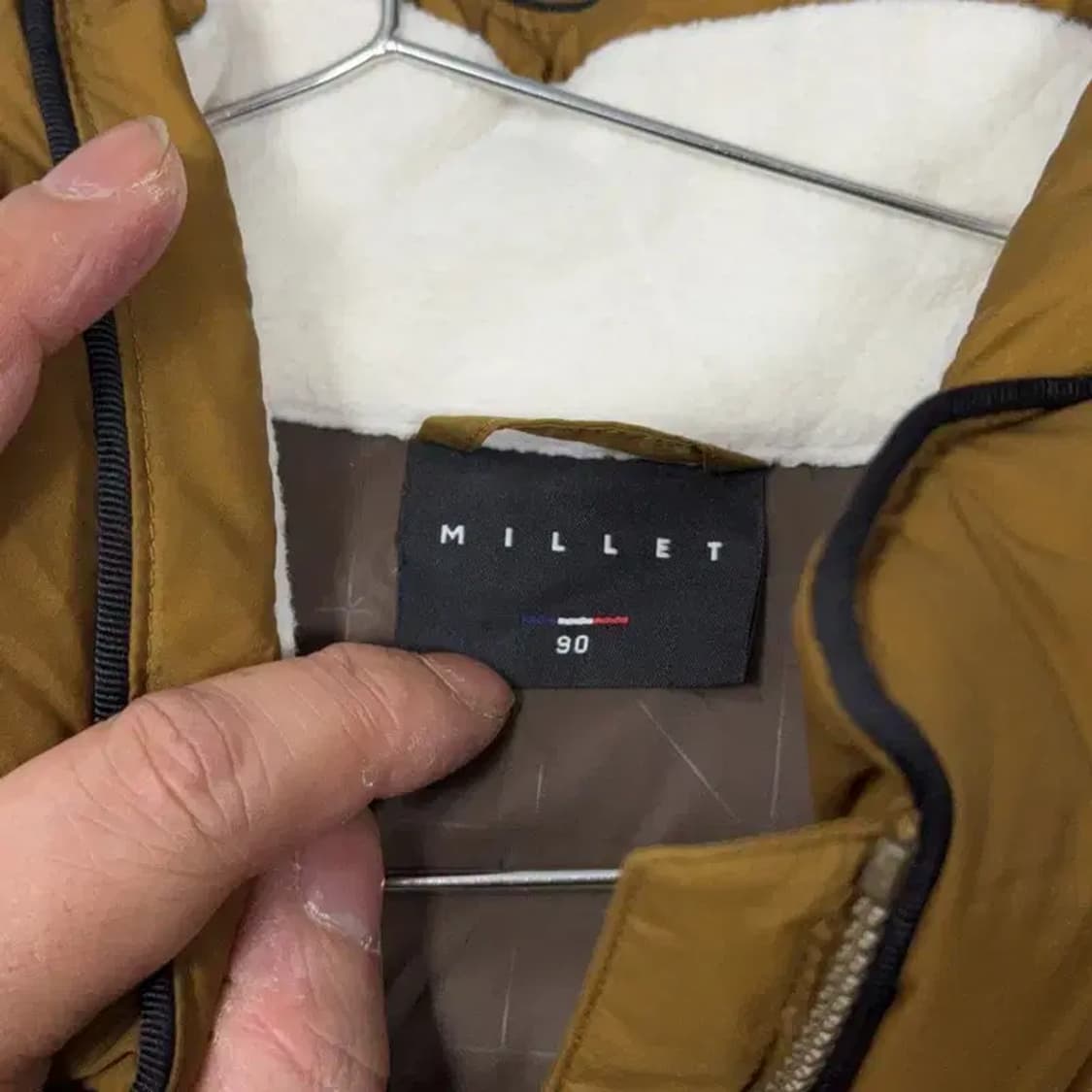 밀레 덕다운 베이지 롱 패딩 90 상품이미지5