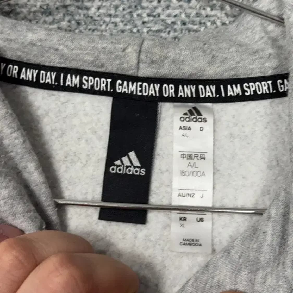 아디다스 빈티지 백프린팅 오버핏 후드티 XL 상품이미지3