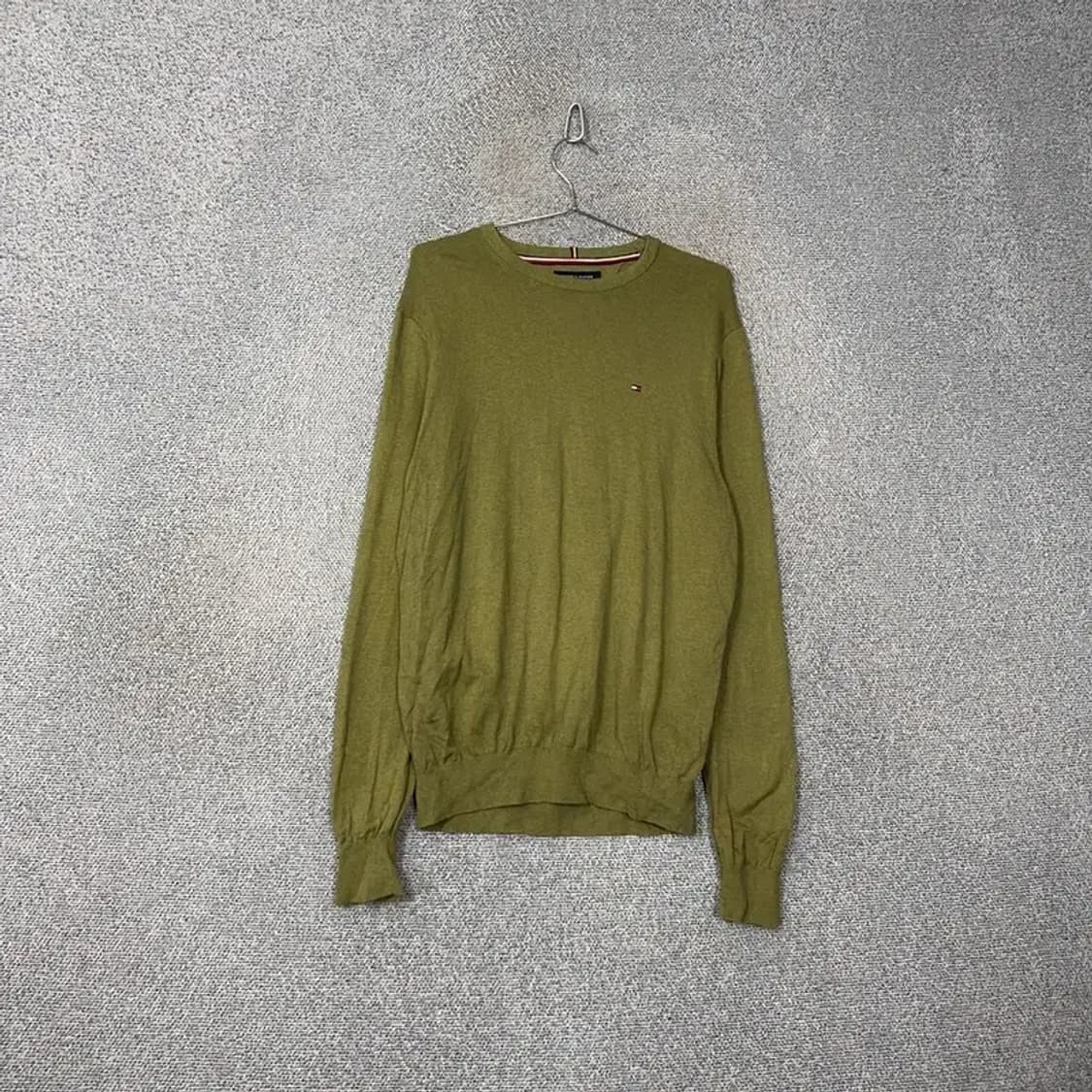 타미힐피거 로고 올리브 라운드넥 니트 M 상품이미지1