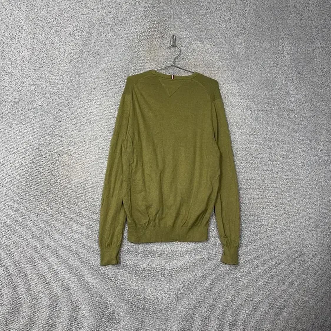 타미힐피거 로고 올리브 라운드넥 니트 M 상품이미지2