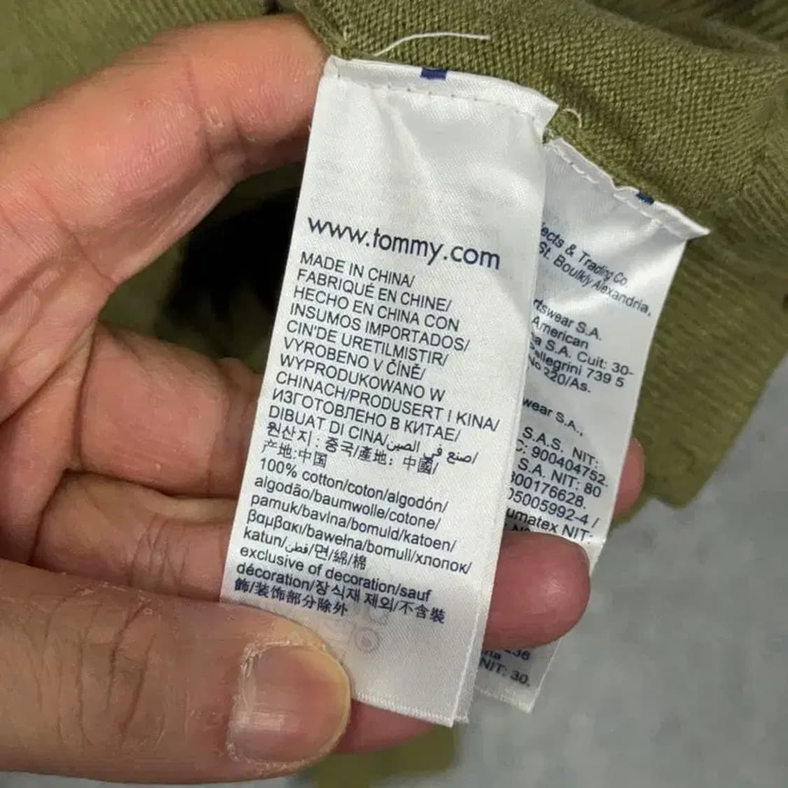 타미힐피거 로고 올리브 라운드넥 니트 M 상품이미지6