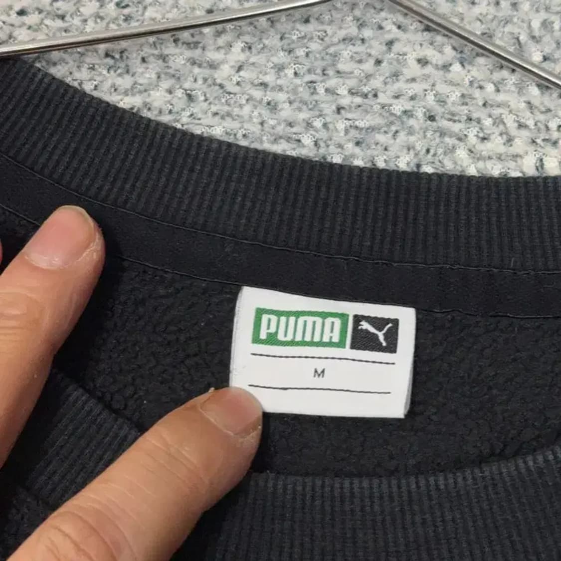 푸마 로고 블랙 맨투맨 M 상품이미지3