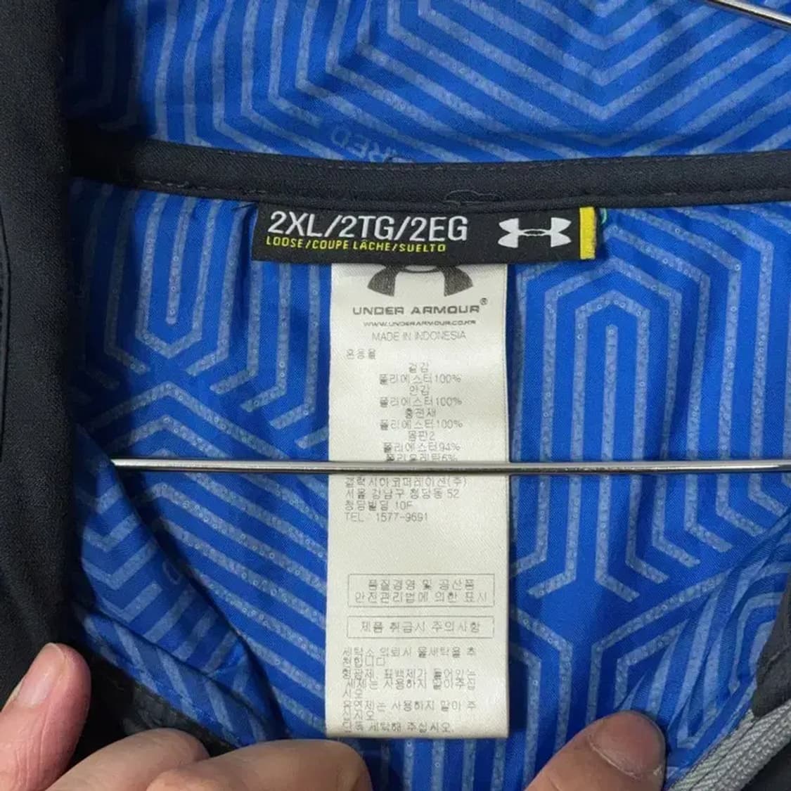 언더아머 로고 블랙 점퍼 자켓 2XL 상품이미지3