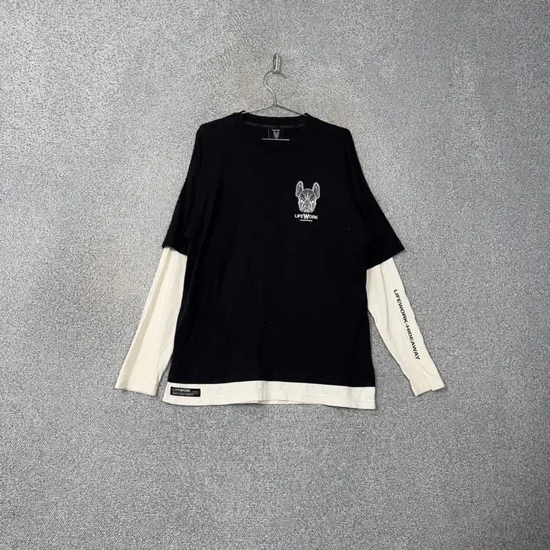 라이프워크 레이어드 로고 블랙 긴팔티 M 상품이미지1