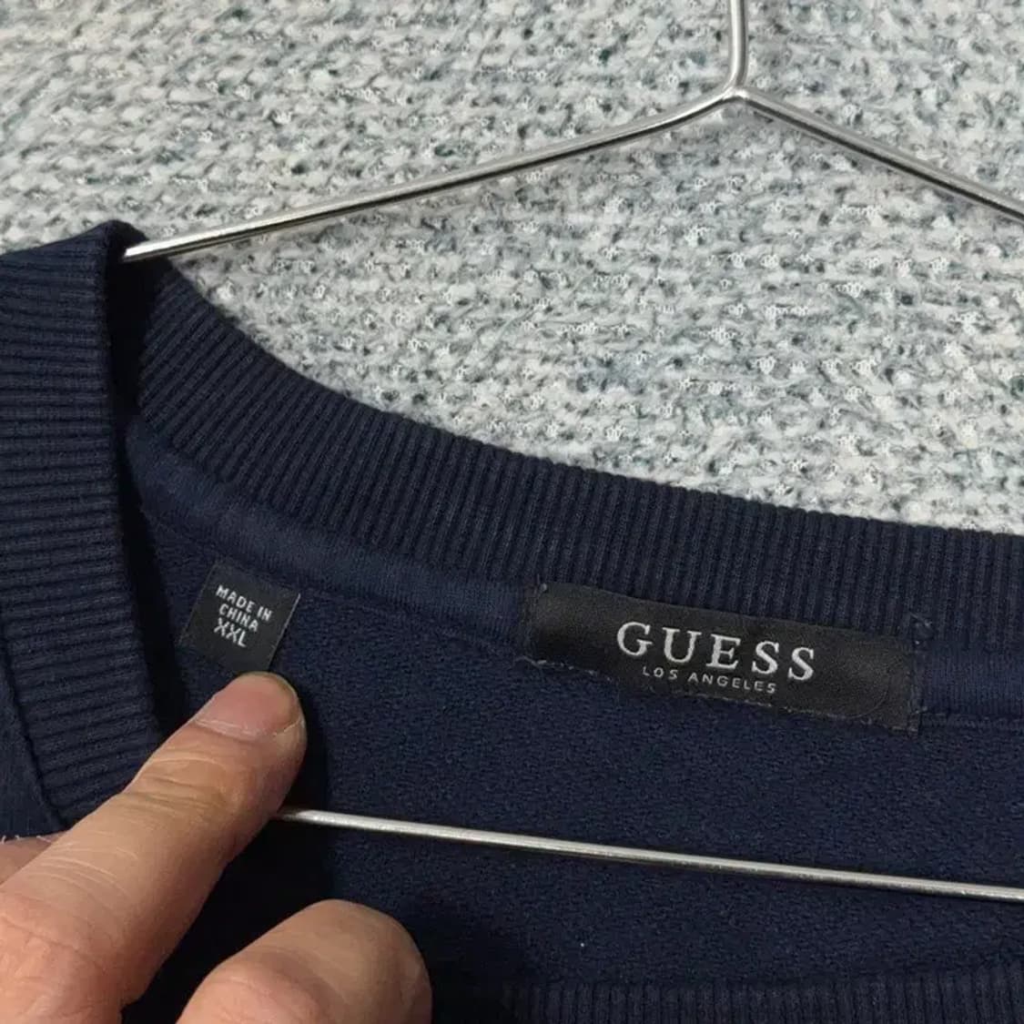 게스 로고 프린팅 네이비 맨투맨 XXL 상품이미지3