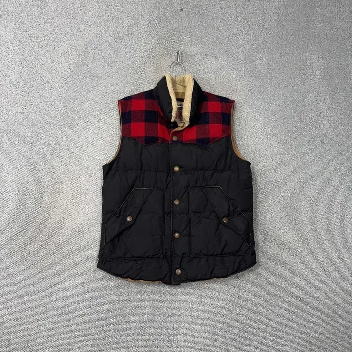 후아유 플란넬 체크 캐주얼 패딩 조끼 XL 상품이미지1
