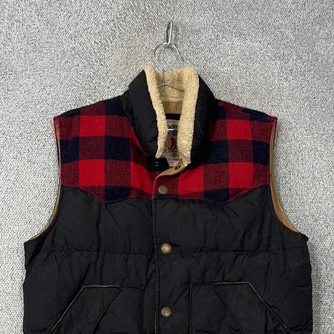 후아유 플란넬 체크 캐주얼 패딩 조끼 XL 상품이미지3
