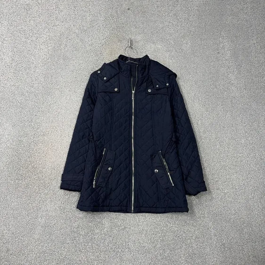 타미힐피거 네이비 여성 캐주얼 미디 패딩 S 상품이미지1