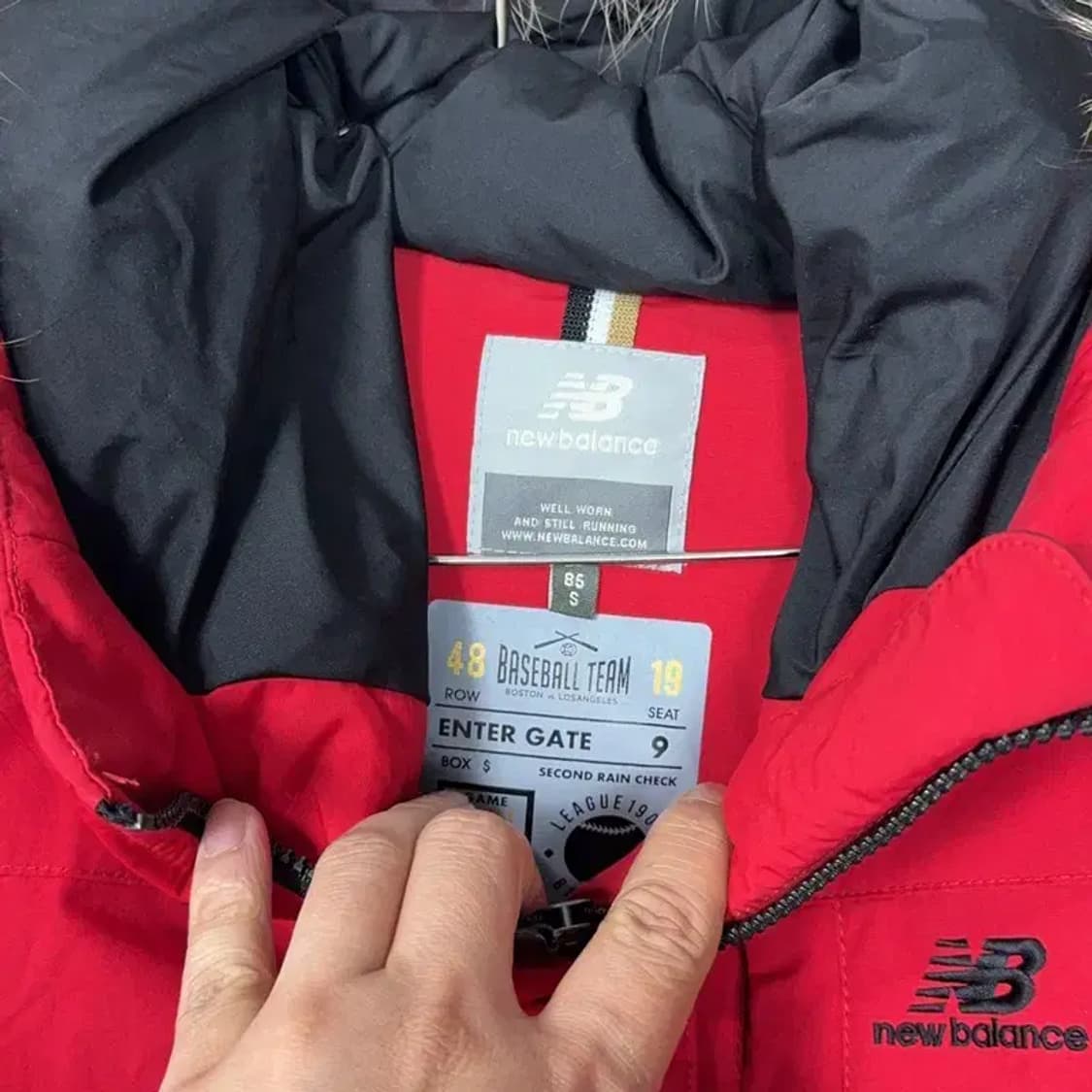 뉴발란스 레드 캐주얼 덕다운 오리털 패딩 점퍼 S 상품이미지5