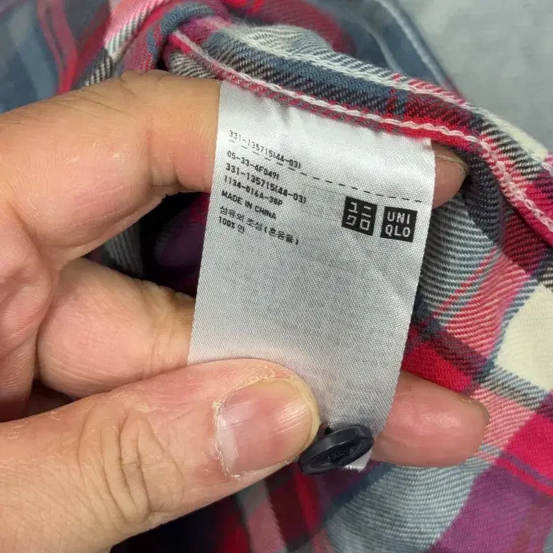 유니클로 투포켓 레드 체크 남방 S 상품이미지6