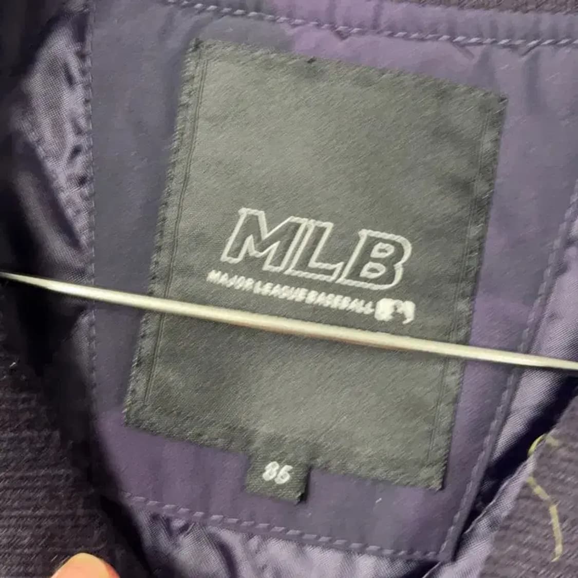 MLB 뉴욕양키즈 퍼플 배색 롱 집업 85 상품이미지5