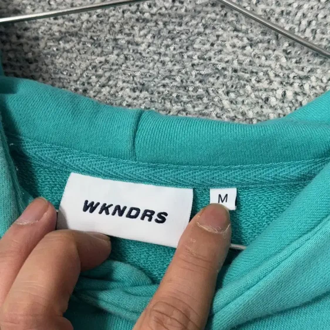 위크앤드 로고 민트 스웻 후드티 M 상품이미지3