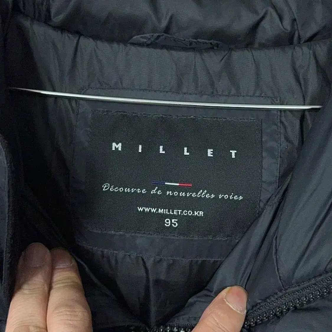 밀레 블랙 로고 롱패딩 점퍼 95 상품이미지5