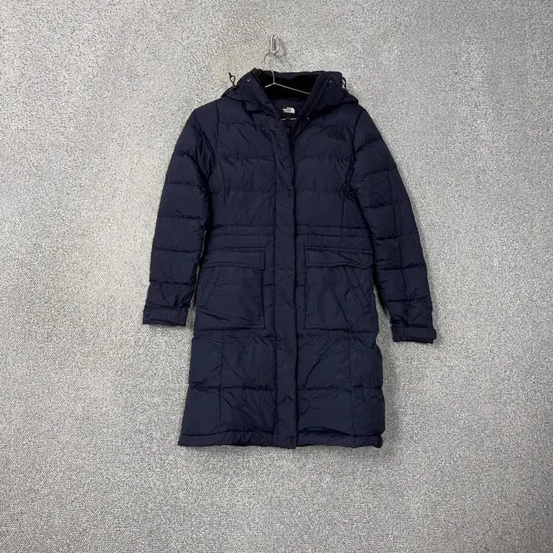 노스페이스 네이비 포켓 캐주얼 구스다운 롱패딩 M 상품이미지1