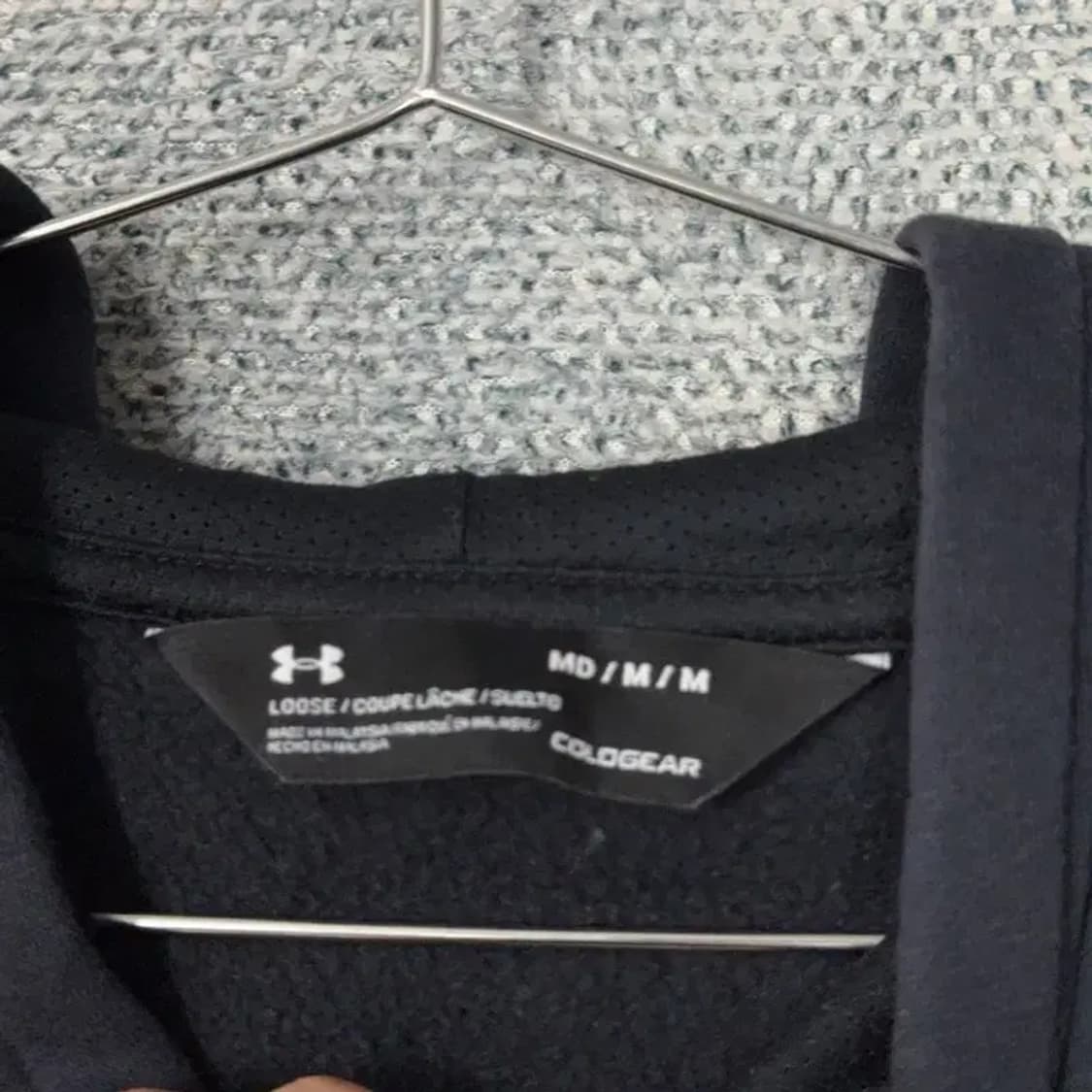 언더아머 로고 블랙 후드티 M 상품이미지3