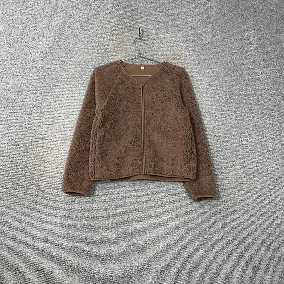 유니클로 브라운 뽀글이 후리스 블루종 집업 S 상품이미지1