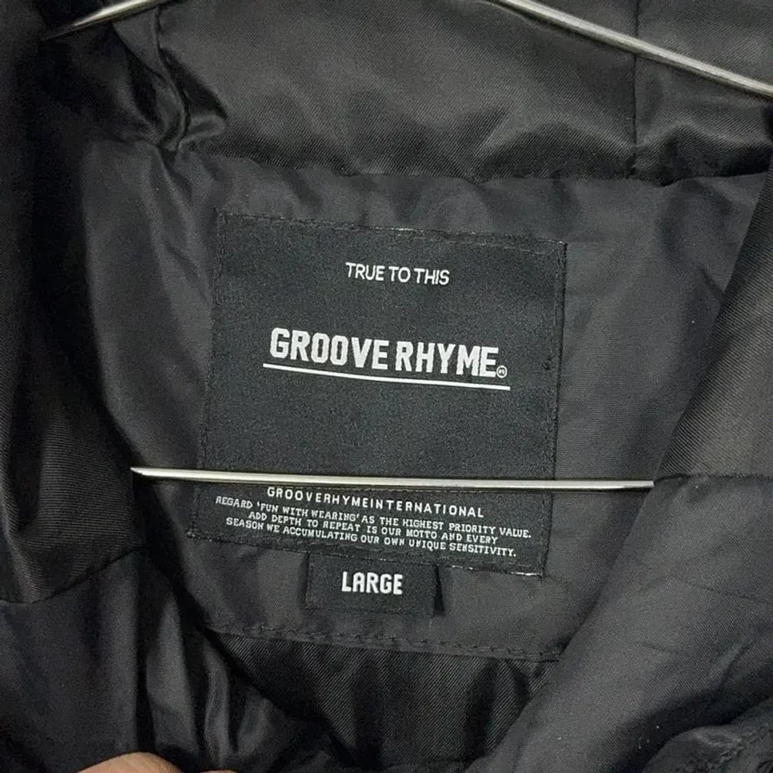 그루브라임 블랙 로고 롱패딩 L 상품이미지5