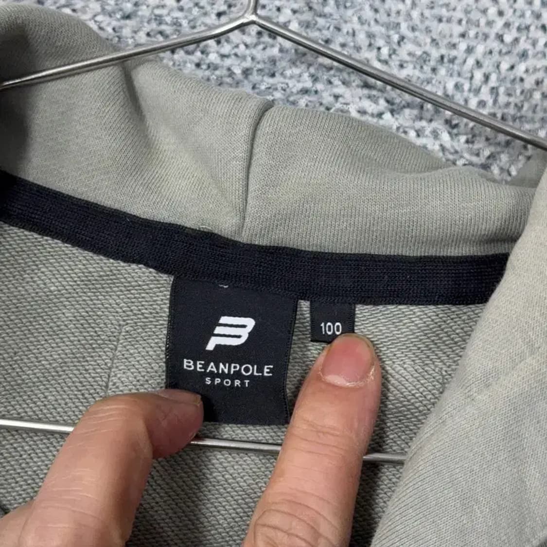 빈폴 로고 카키 캐주얼 폴리 후드티 100 상품이미지3