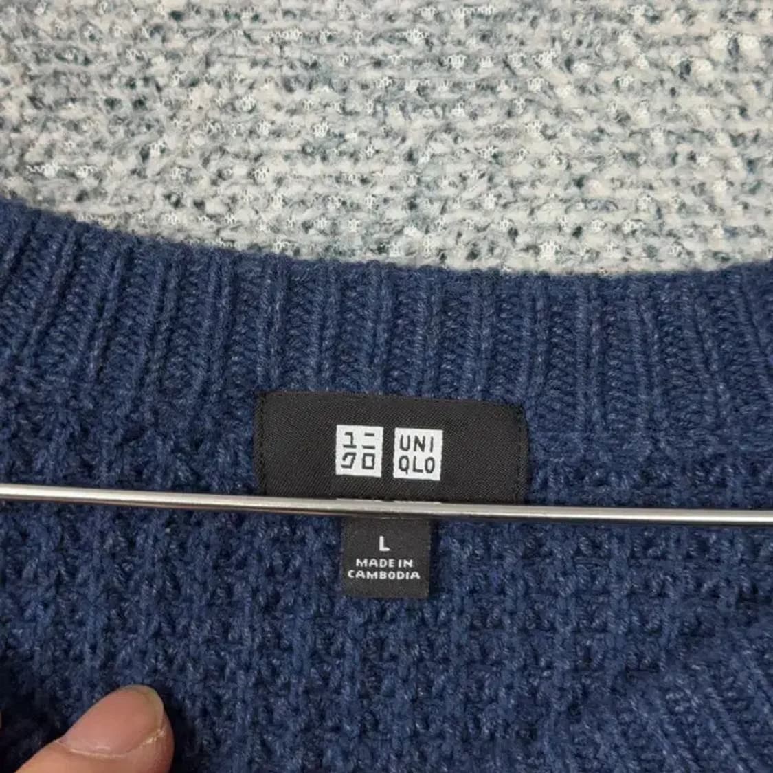 유니클로 네이비 캐주얼 코튼 니트 L 상품이미지5