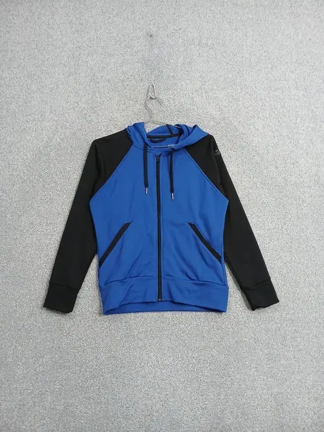 아디다스 블루 블랙 투톤 후드집업 90 상품이미지1