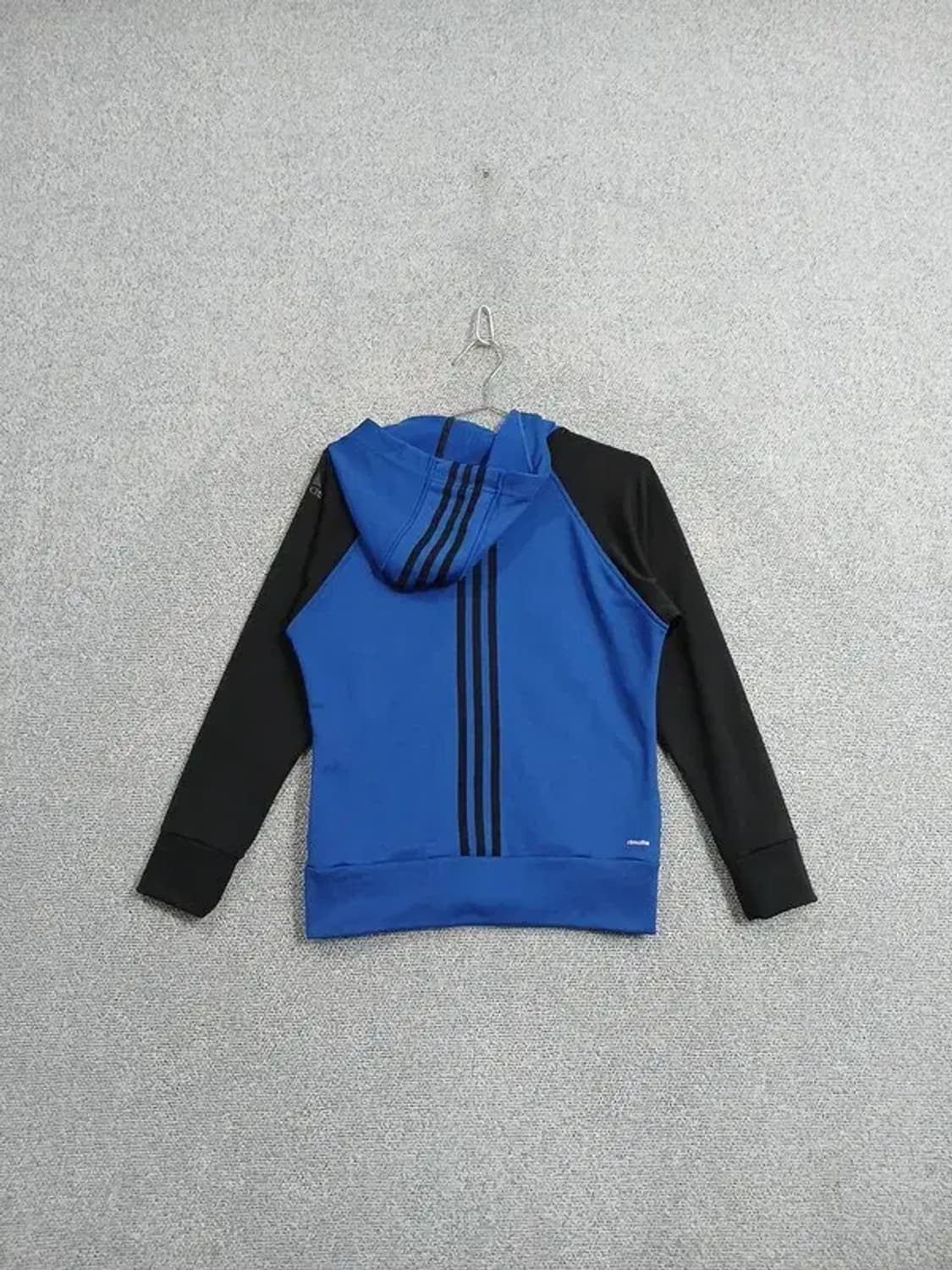 아디다스 블루 블랙 투톤 후드집업 90 상품이미지2