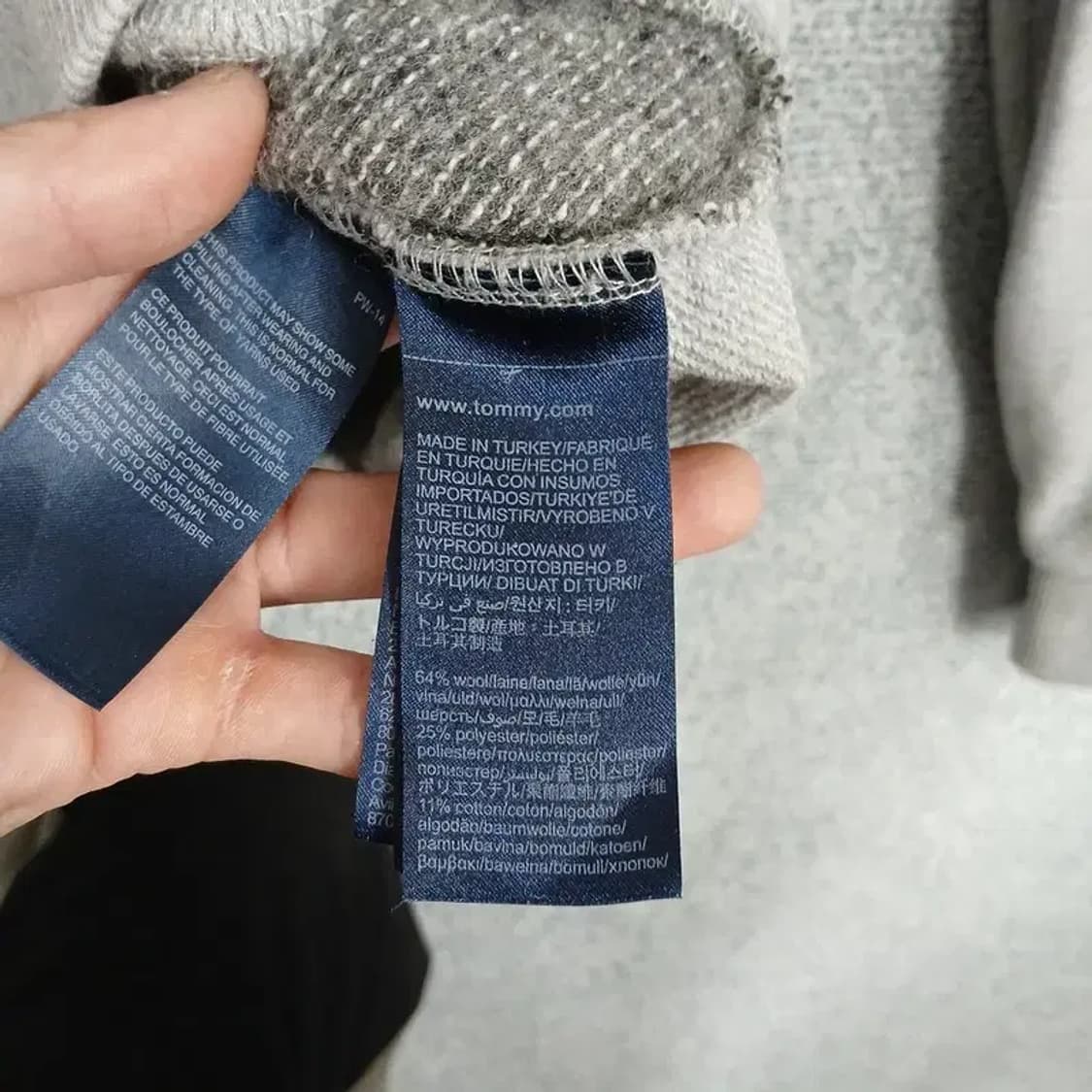 타미힐피거 스트라이프 라이트 그레이 맨투맨 S 상품이미지4