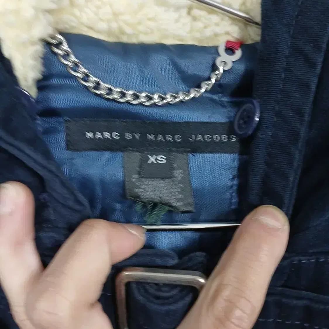 마이크제이콥스 여성 빈티지 벨크로 양털 후드 코트 XS 상품이미지3