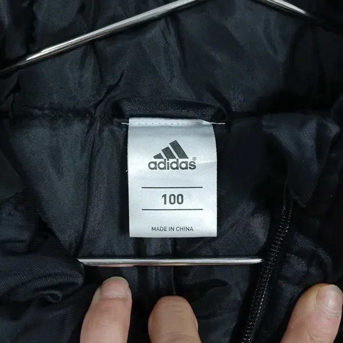 아디다스 블랙 로고 삼선 벤치 점퍼 100 상품이미지3