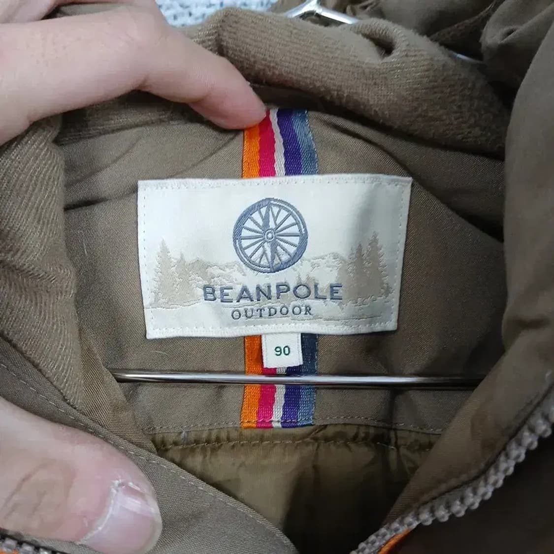 빈폴 브라운 로고 덕다운 오리털 파카 롱패딩 90 상품이미지6