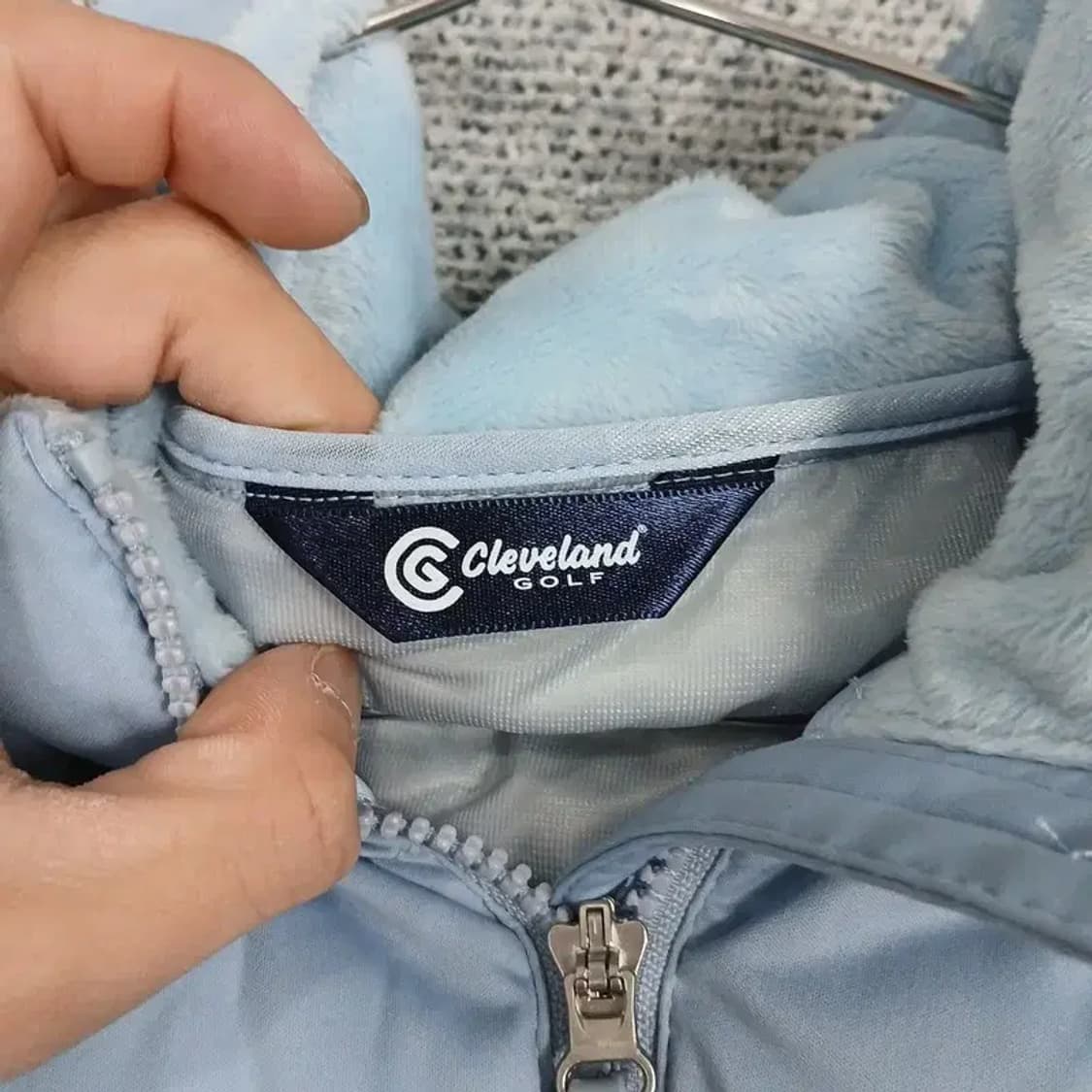 클리블랜드 골프 연하늘 로고 경량 퍼 숏패딩 95 상품이미지3