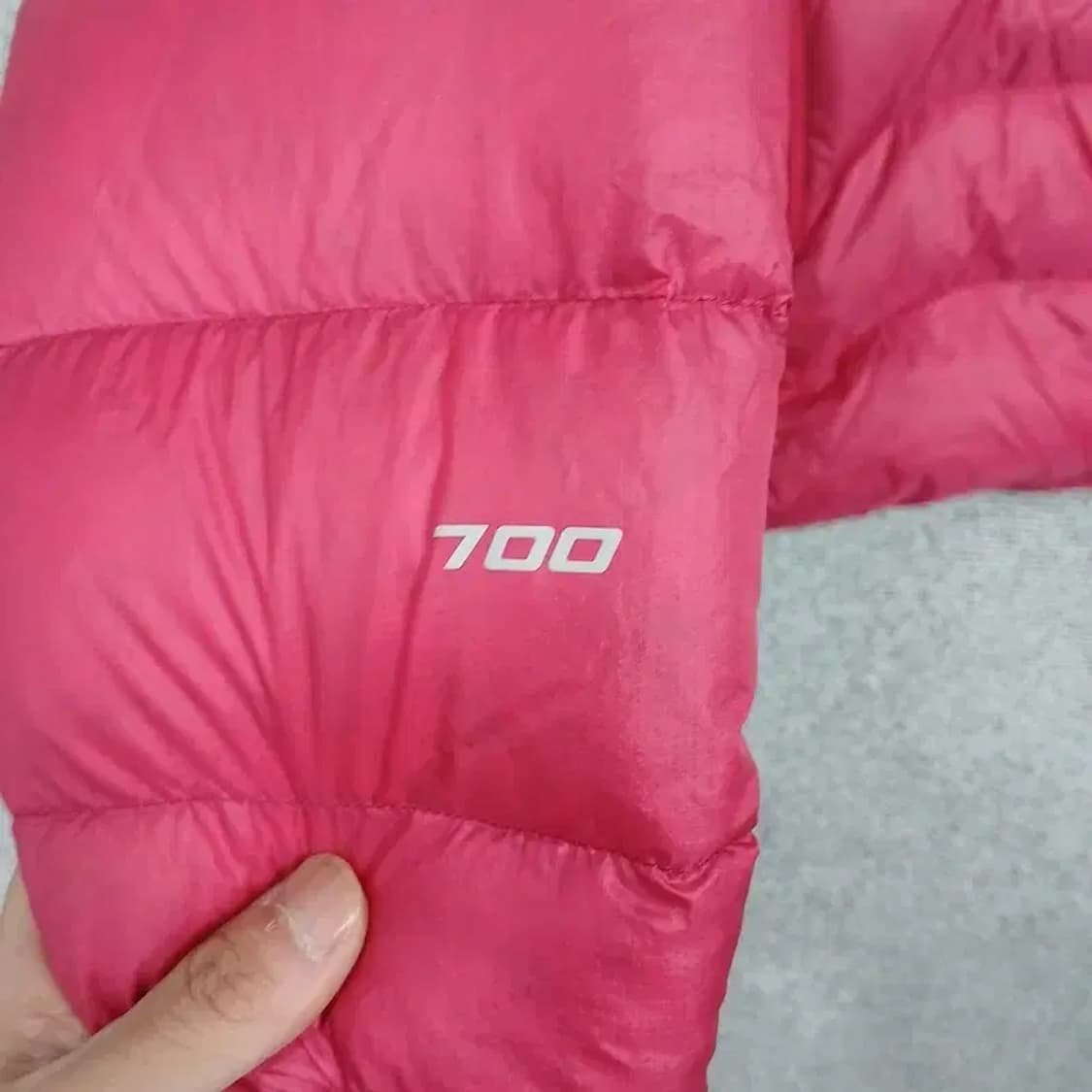 노스페이스 700 눕시 핑크 구스다운 거위털 경량 패딩 M 상품이미지3