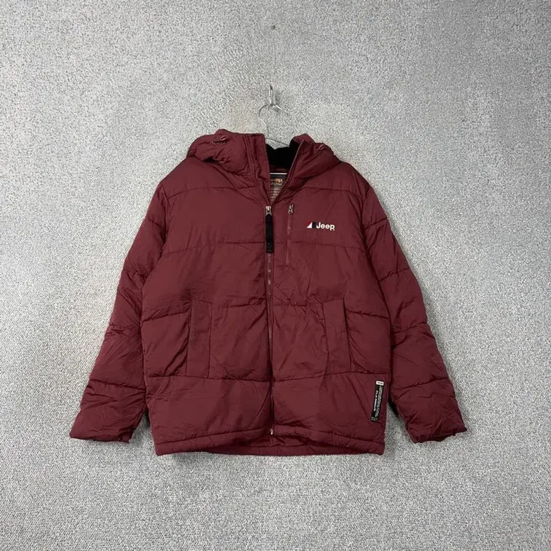 지프 로고 버건디 캐주얼 패딩 100 상품이미지1