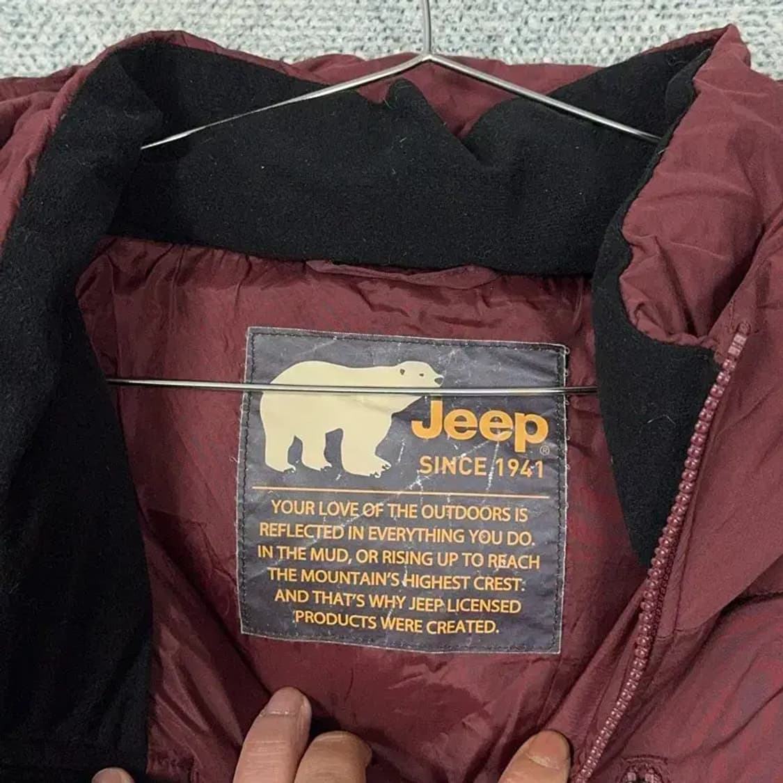 지프 로고 버건디 캐주얼 패딩 100 상품이미지3