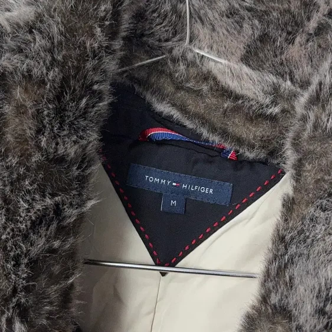 타미힐피거 로고 퍼 덕다운 오리털 패딩 점퍼 M 상품이미지4