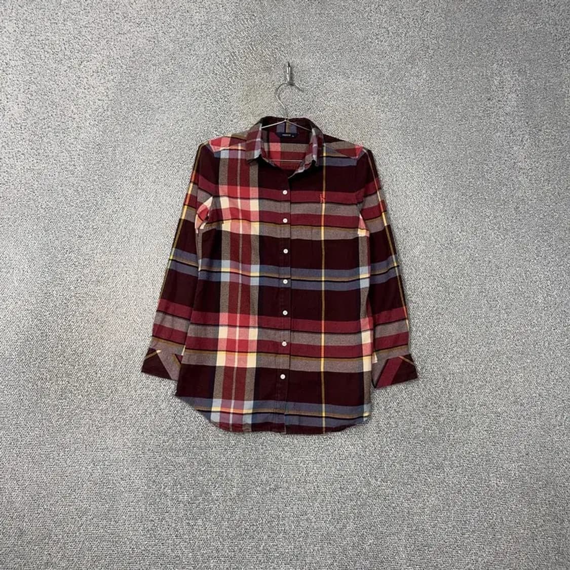 해지스 로고 버건디 체크 셔츠 85 상품이미지1