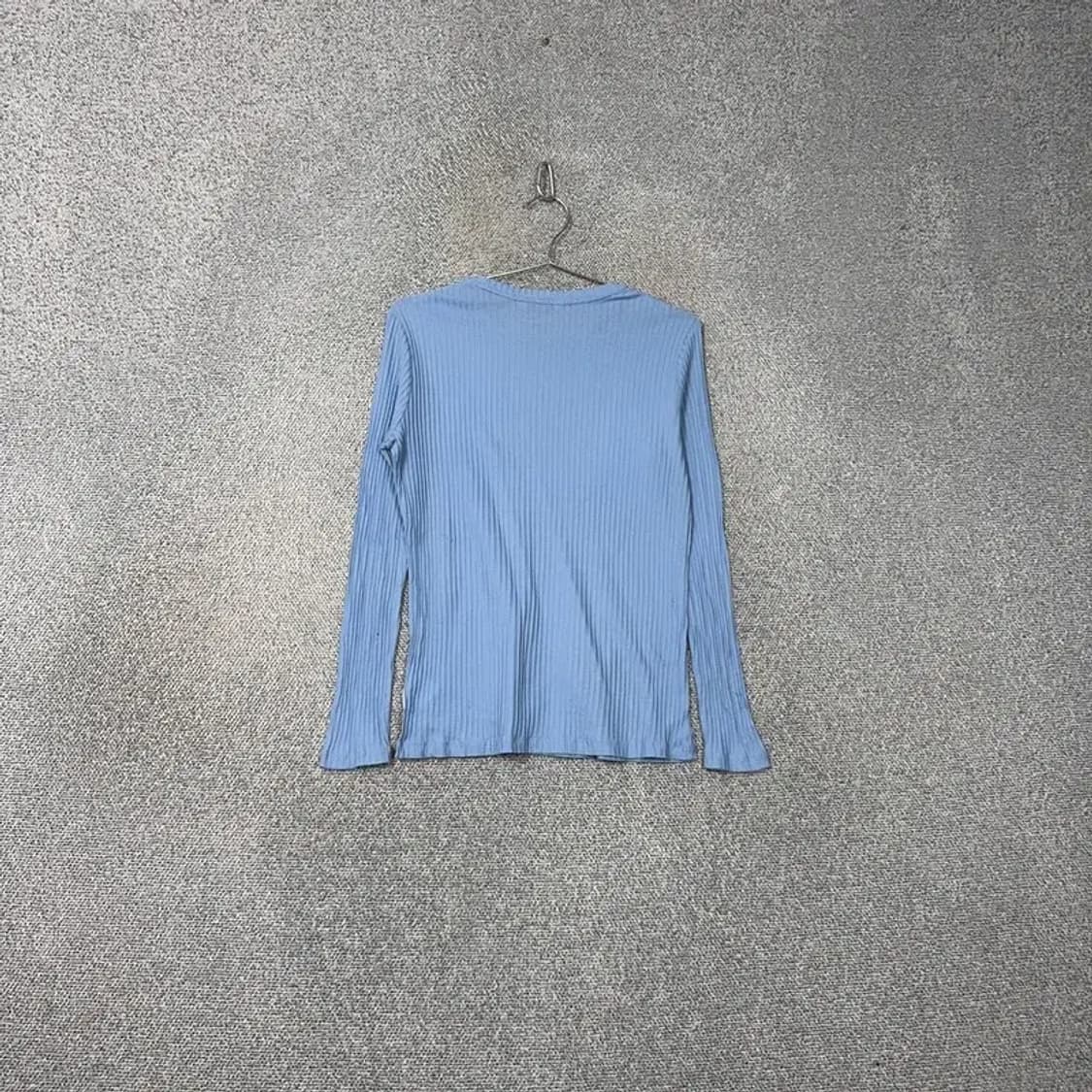 해지스 라이트 블루 골지 긴팔티 95-165 상품이미지2