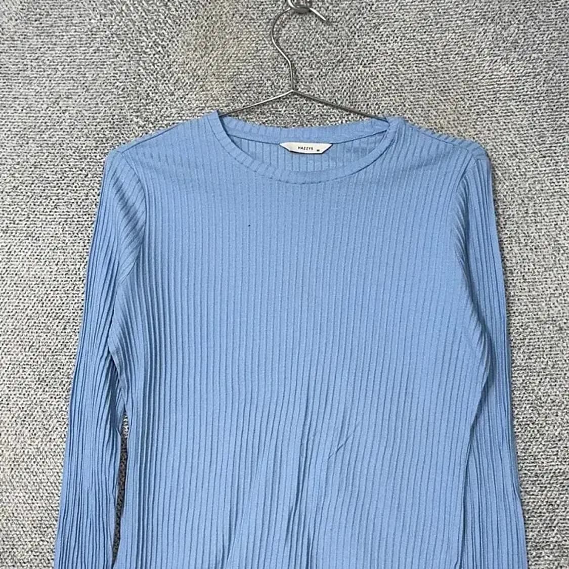 해지스 라이트 블루 골지 긴팔티 95-165 상품이미지3