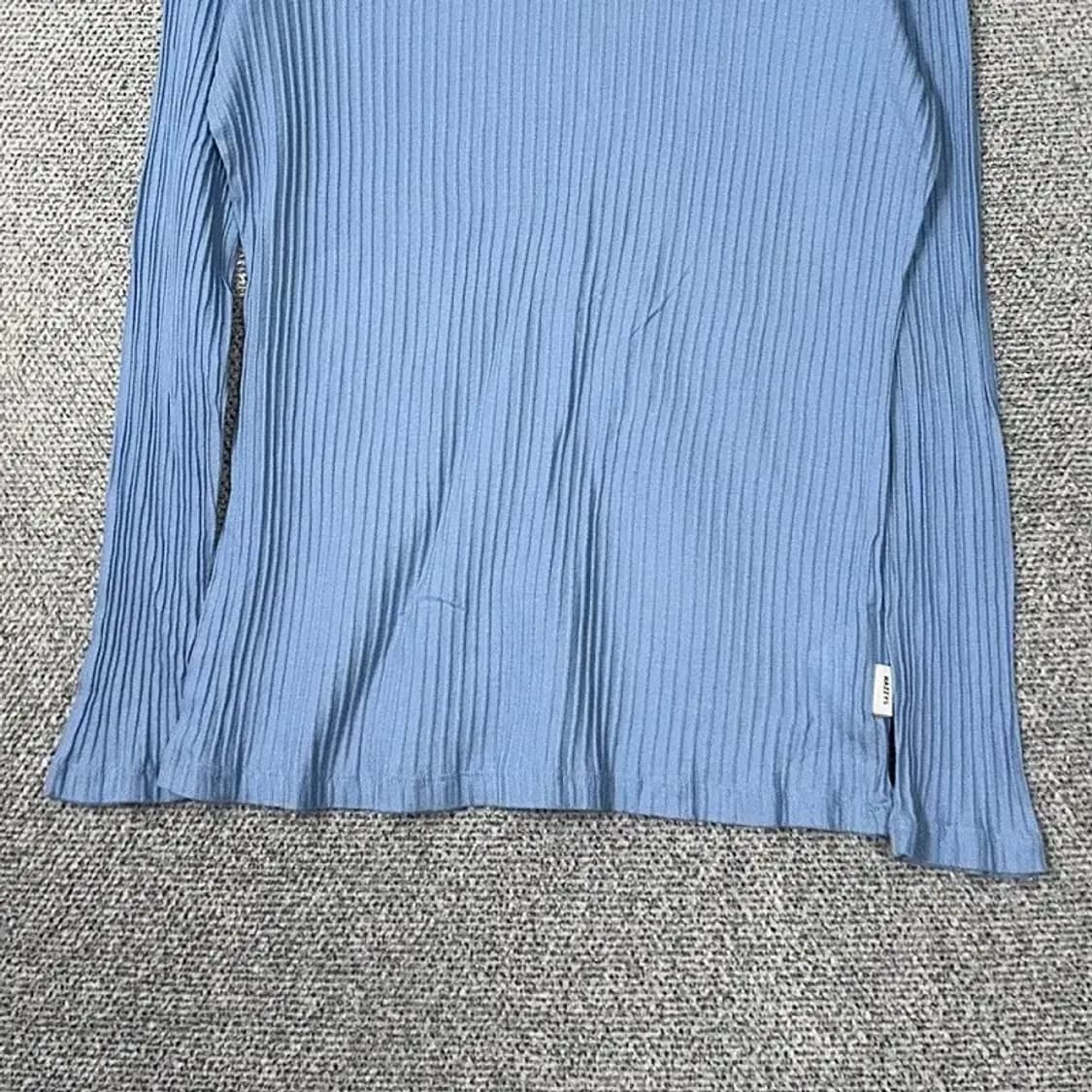 해지스 라이트 블루 골지 긴팔티 95-165 상품이미지4