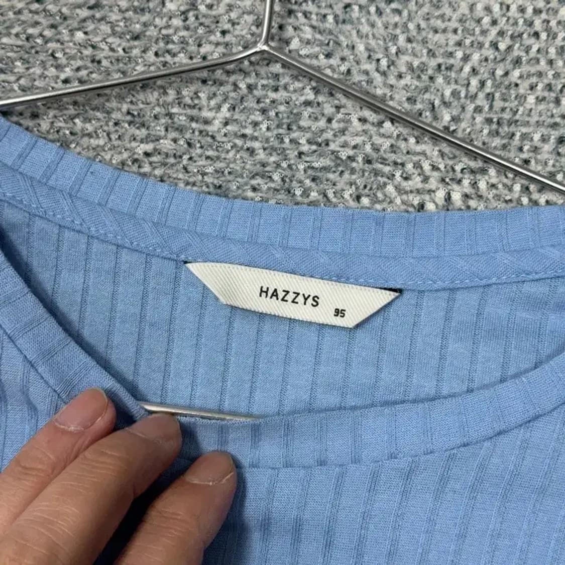 해지스 라이트 블루 골지 긴팔티 95-165 상품이미지6