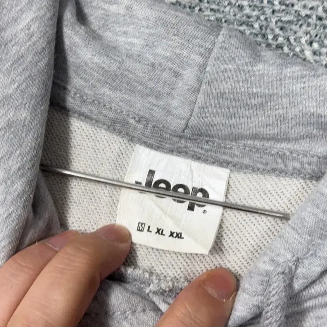 지프 프린팅 로고 라이트 그레이 후드티 XL 상품이미지3