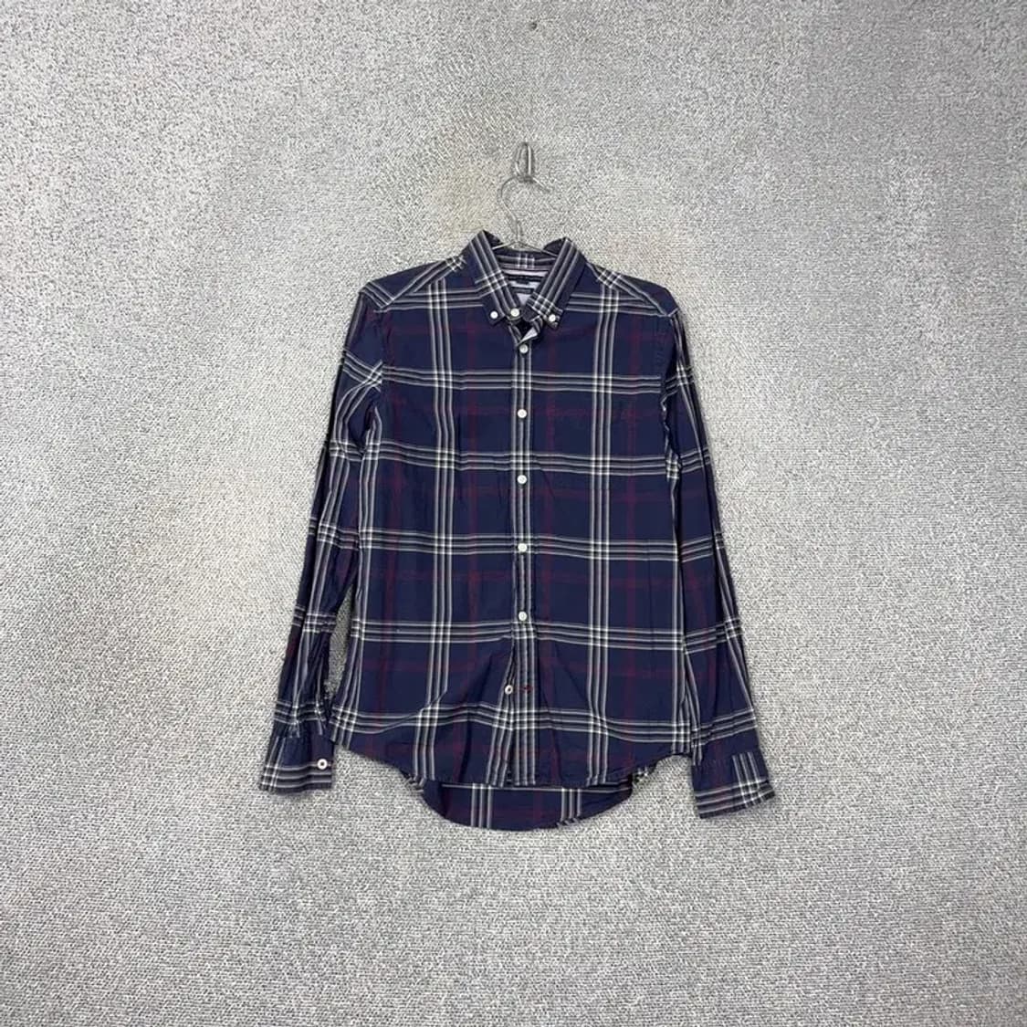 타미힐피거 캐주얼 체크 네이비 셔츠 S 상품이미지1