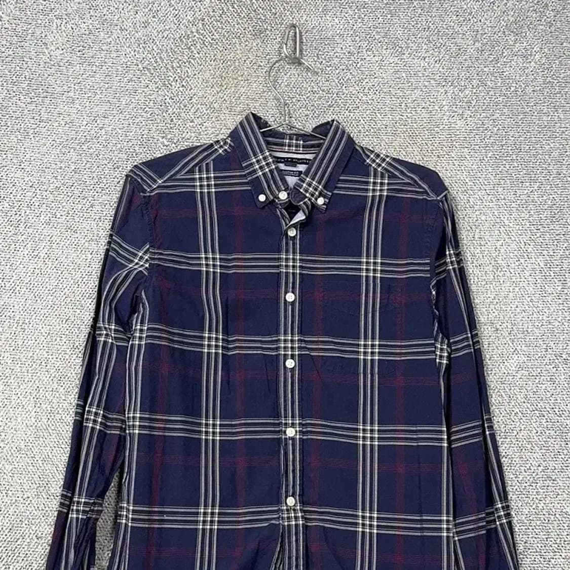 타미힐피거 캐주얼 체크 네이비 셔츠 S 상품이미지3