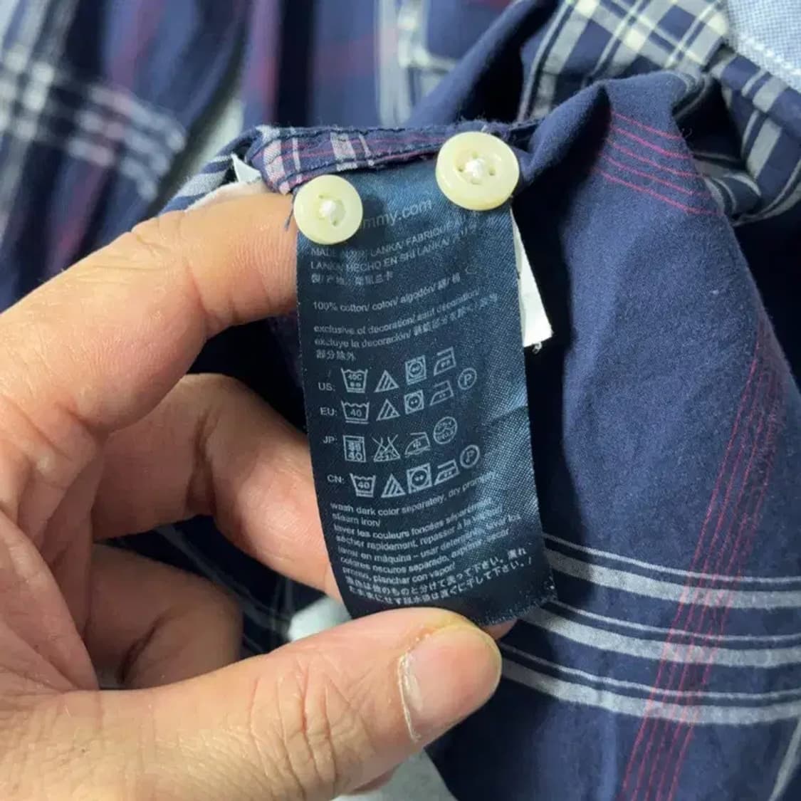 타미힐피거 캐주얼 체크 네이비 셔츠 S 상품이미지7