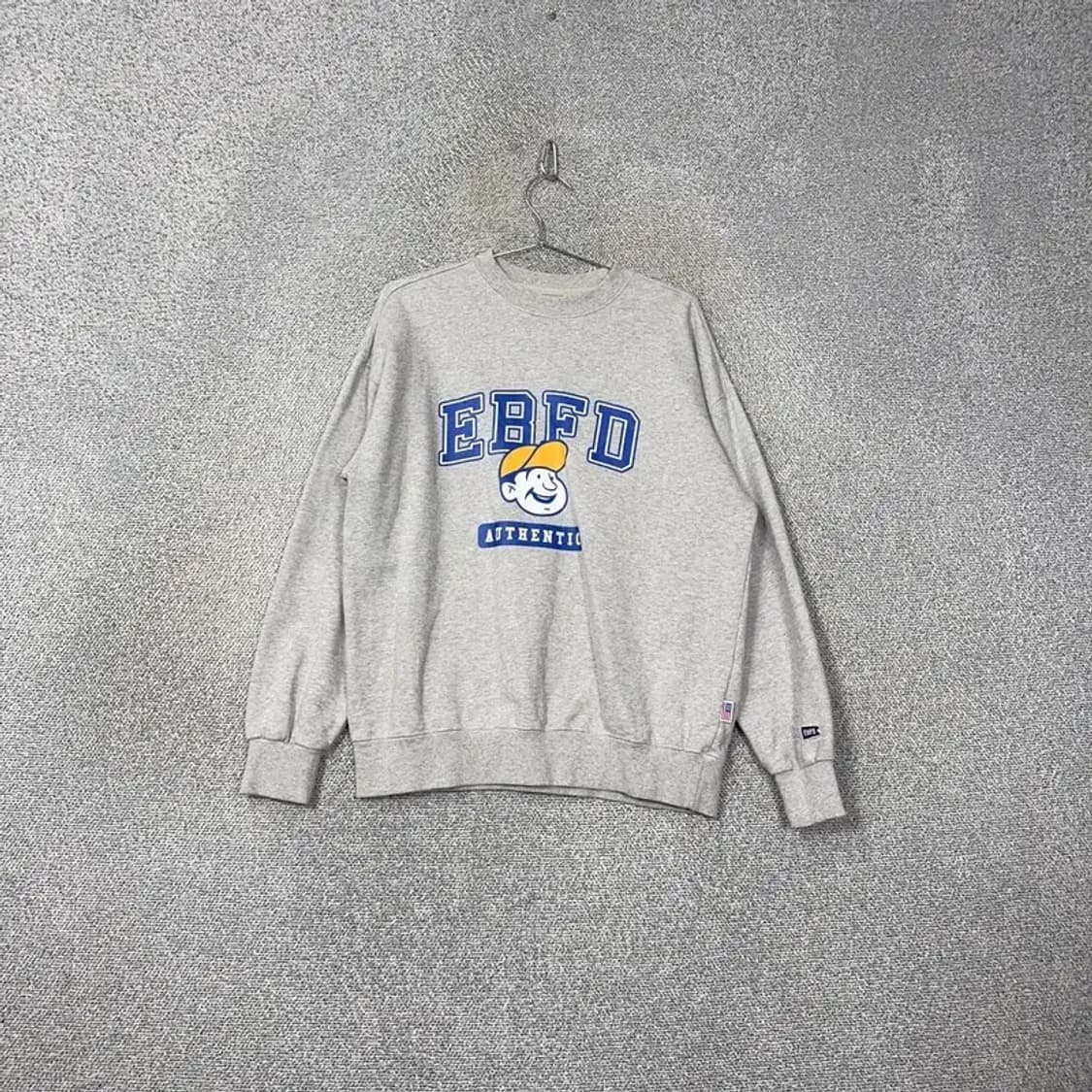 이벳필드 프린팅 라이트 그레이 맨투맨 M 상품이미지1