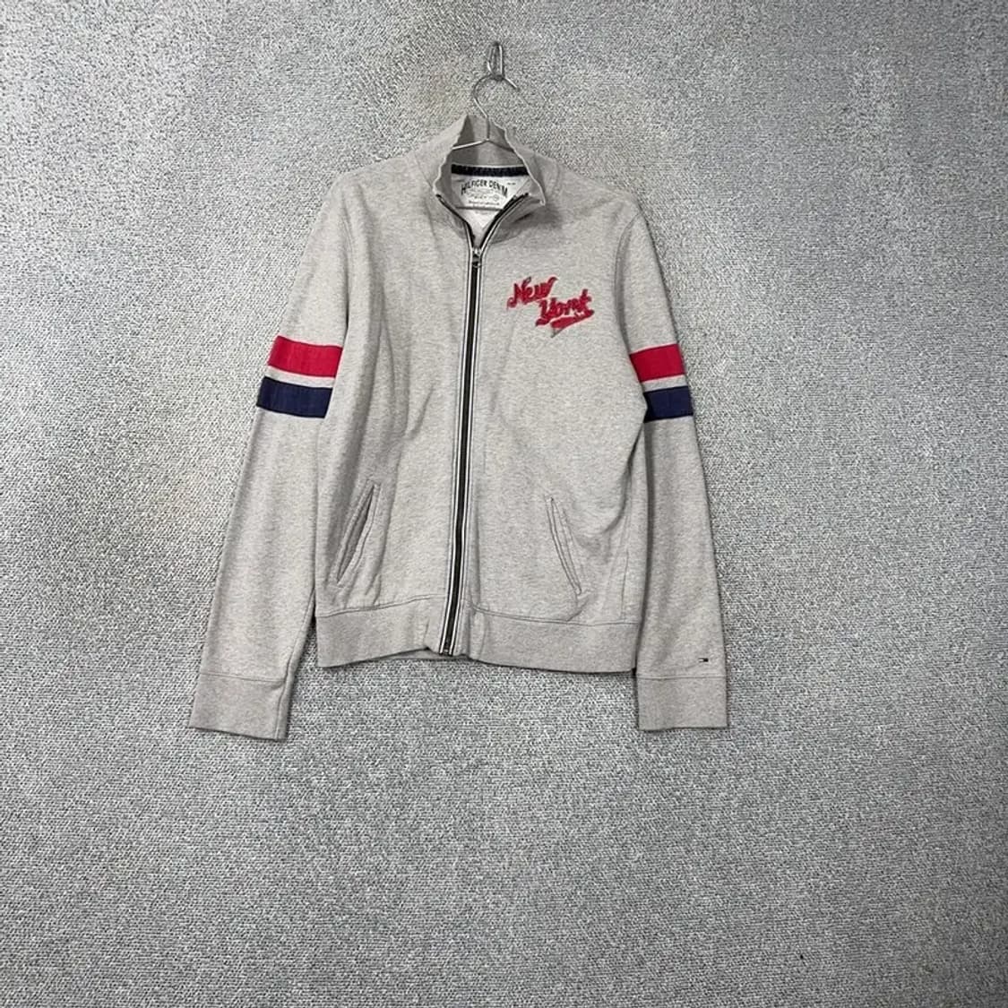 타미힐피거 빈티지 자수 그레이 코튼 집업 M 상품이미지1